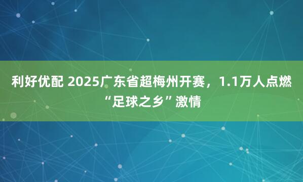 利好优配 2025广东省超梅州开赛，1.1万人点燃“足球之乡”激情